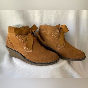 Marco Tozzi Women's Ankle Boots Lace-Up Tan Sz 39